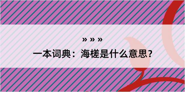 一本词典：海槎是什么意思？