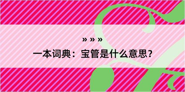 一本词典：宝管是什么意思？