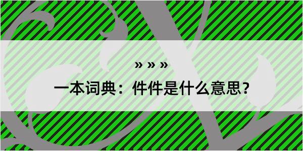 一本词典：件件是什么意思？