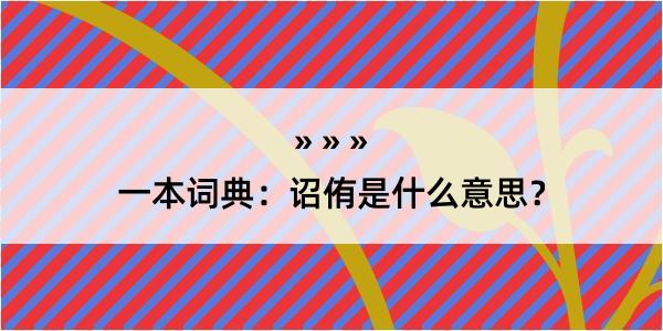 一本词典：诏侑是什么意思？