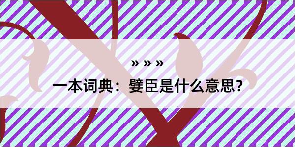 一本词典：嬖臣是什么意思？