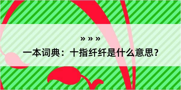 一本词典：十指纤纤是什么意思？