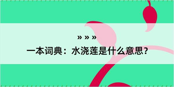 一本词典：水浇莲是什么意思？