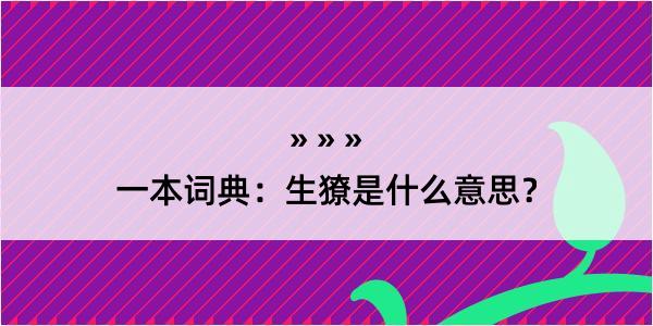 一本词典：生獠是什么意思？