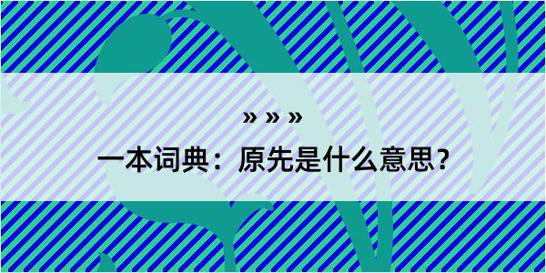 一本词典：原先是什么意思？