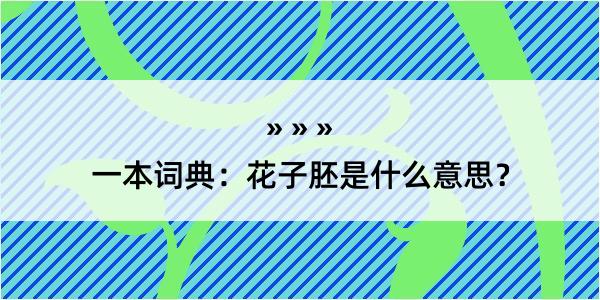 一本词典：花子胚是什么意思？