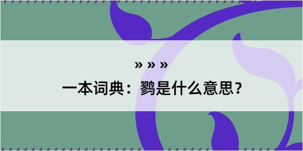 一本词典：鹨是什么意思？