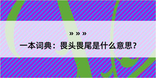 一本词典：畏头畏尾是什么意思？