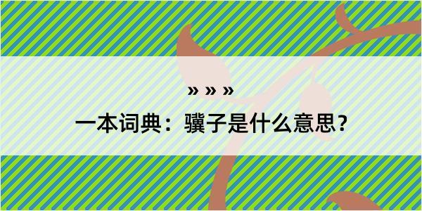 一本词典：骥子是什么意思？