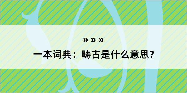 一本词典：畴古是什么意思？