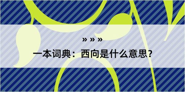 一本词典：西向是什么意思？