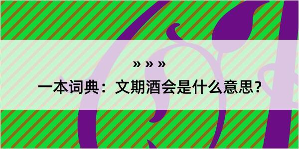 一本词典：文期酒会是什么意思？