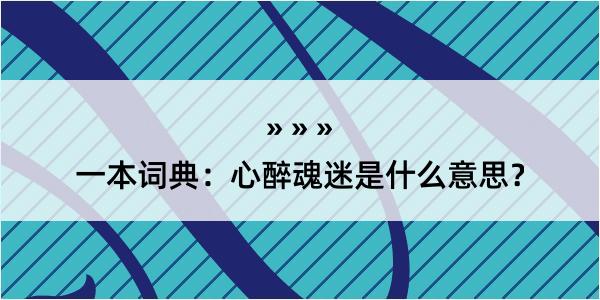 一本词典：心醉魂迷是什么意思？