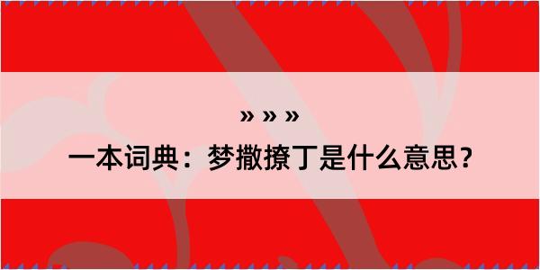 一本词典：梦撒撩丁是什么意思？