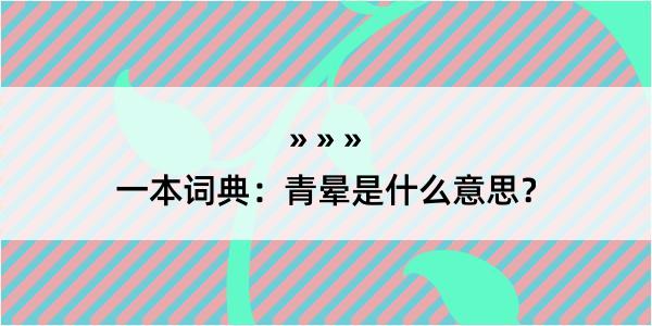 一本词典：青晕是什么意思？