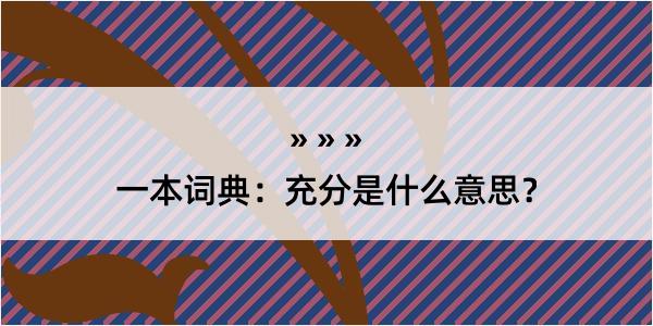 一本词典：充分是什么意思？