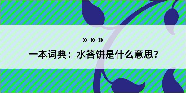 一本词典：水答饼是什么意思？