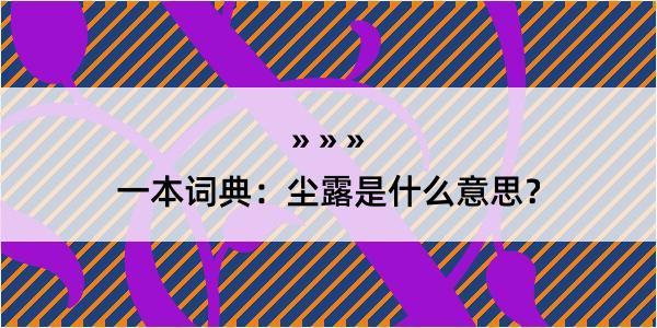 一本词典：尘露是什么意思？