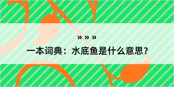 一本词典：水底鱼是什么意思？