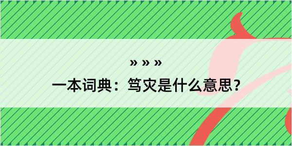 一本词典：笃灾是什么意思？