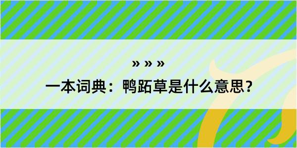 一本词典：鸭跖草是什么意思？