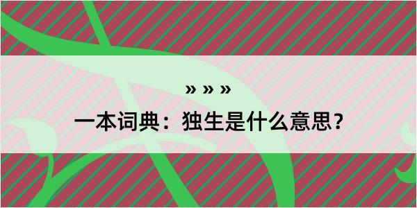 一本词典：独生是什么意思？