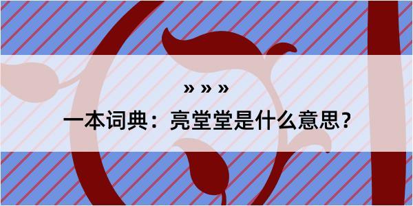 一本词典：亮堂堂是什么意思？