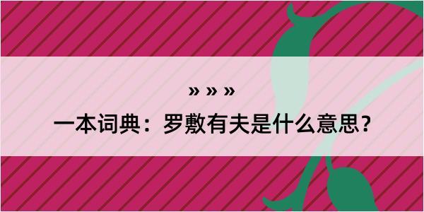 一本词典：罗敷有夫是什么意思？