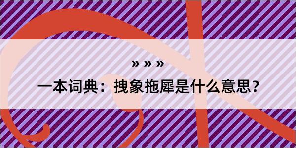 一本词典：拽象拖犀是什么意思？