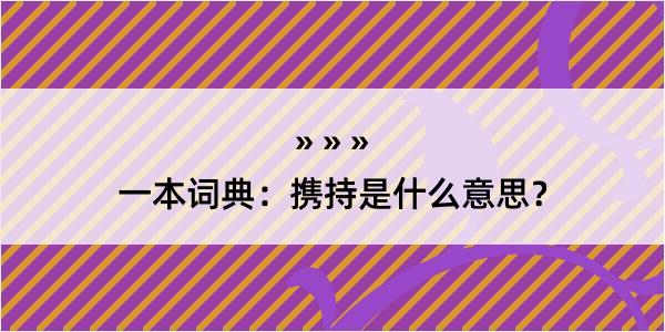 一本词典：携持是什么意思？