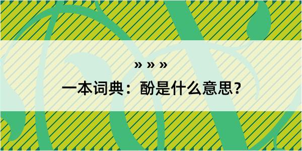 一本词典：酚是什么意思？