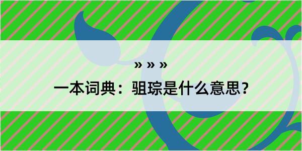 一本词典：驵琮是什么意思？