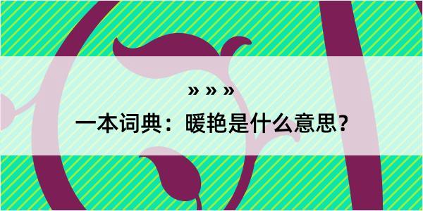 一本词典：暖艳是什么意思？