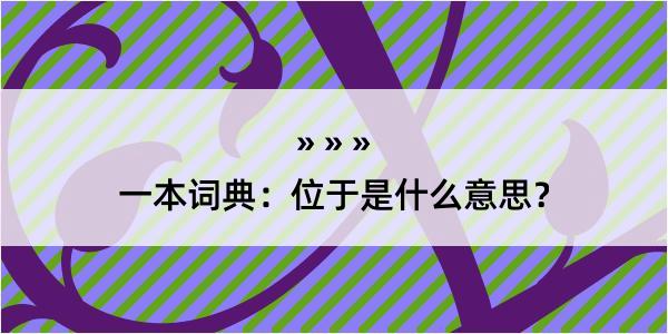 一本词典：位于是什么意思？