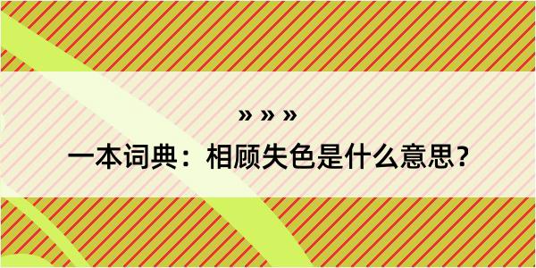 一本词典：相顾失色是什么意思？