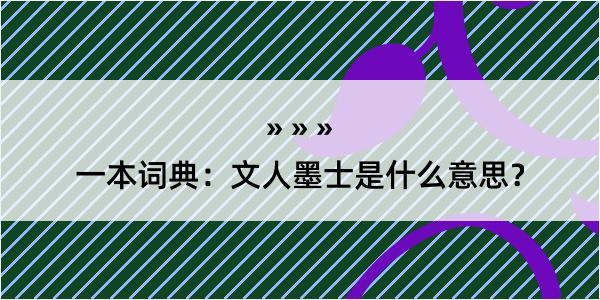 一本词典：文人墨士是什么意思？