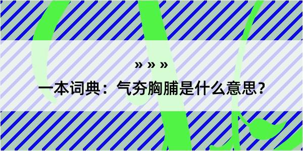 一本词典：气夯胸脯是什么意思？