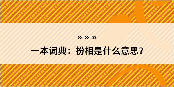 一本词典：扮相是什么意思？