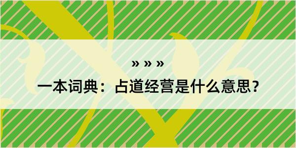 一本词典：占道经营是什么意思？