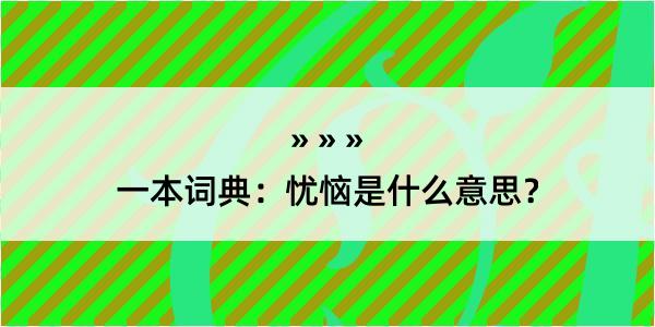 一本词典：忧恼是什么意思？