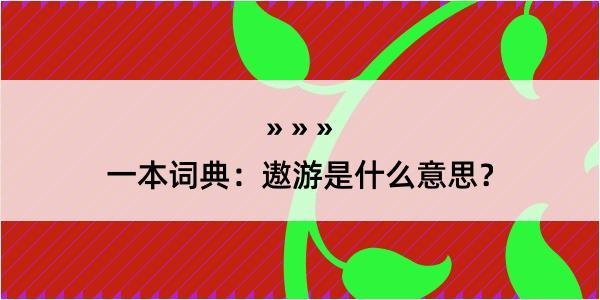 一本词典：遨游是什么意思？