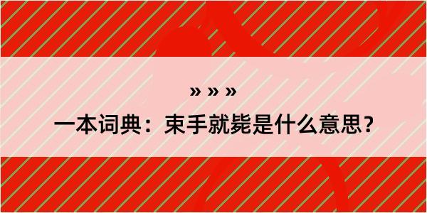 一本词典：束手就毙是什么意思？