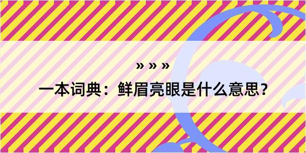 一本词典：鲜眉亮眼是什么意思？