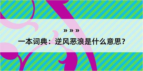 一本词典：逆风恶浪是什么意思？