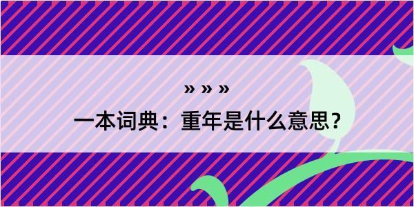 一本词典：重年是什么意思？