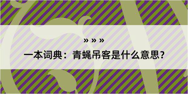 一本词典：青蝇吊客是什么意思？