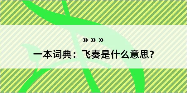 一本词典：飞奏是什么意思？