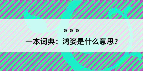 一本词典：鸿姿是什么意思？