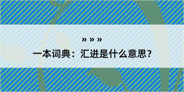 一本词典：汇进是什么意思？