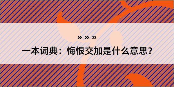 一本词典：悔恨交加是什么意思？